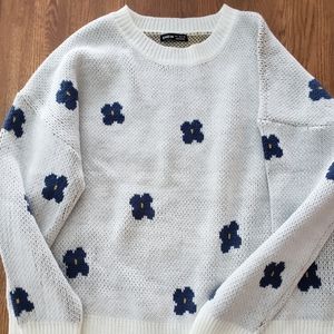 SHEIN floral pattern drop shoulder sweater, small, new